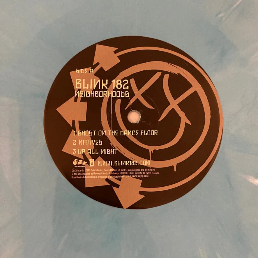 Blink-182 – Neighborhoods 2LP USED VG++/VG++ 2011 Blue/White Vinyl Pressing - Image 3