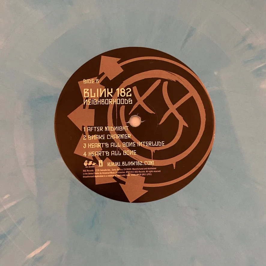 Blink-182 – Neighborhoods 2LP USED VG++/VG++ 2011 Blue/White Vinyl Pressing - Image 4