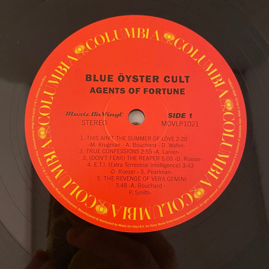 Blue Öyster Cult – Agents Of Fortune LP USED NM/NM 180 Gram 2014 Pressing - Image 3