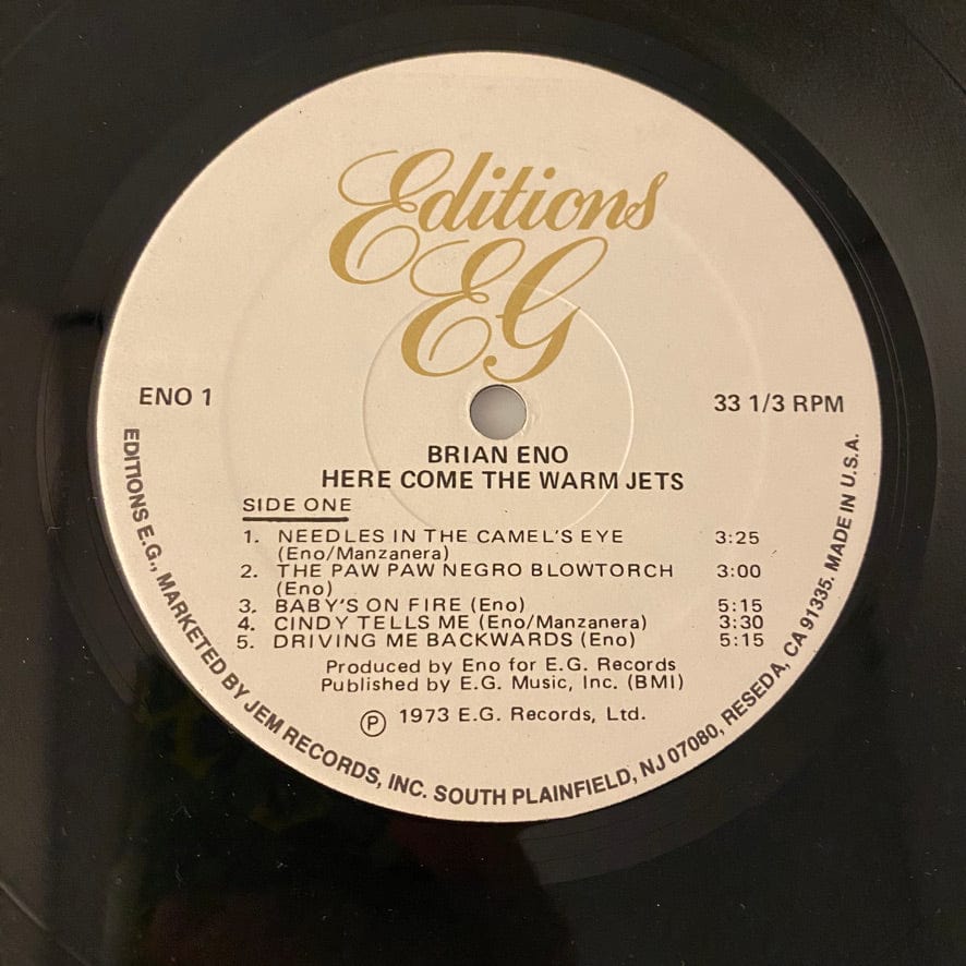 Brian Eno – Here Come The Warm Jets LP USED VG++/VG+ - Image 5