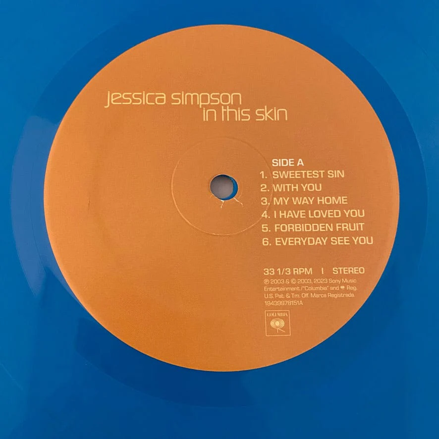 Jessica Simpson – In This Skin LP USED NM/NM Blue Vinyl - NO 7" - Image 3