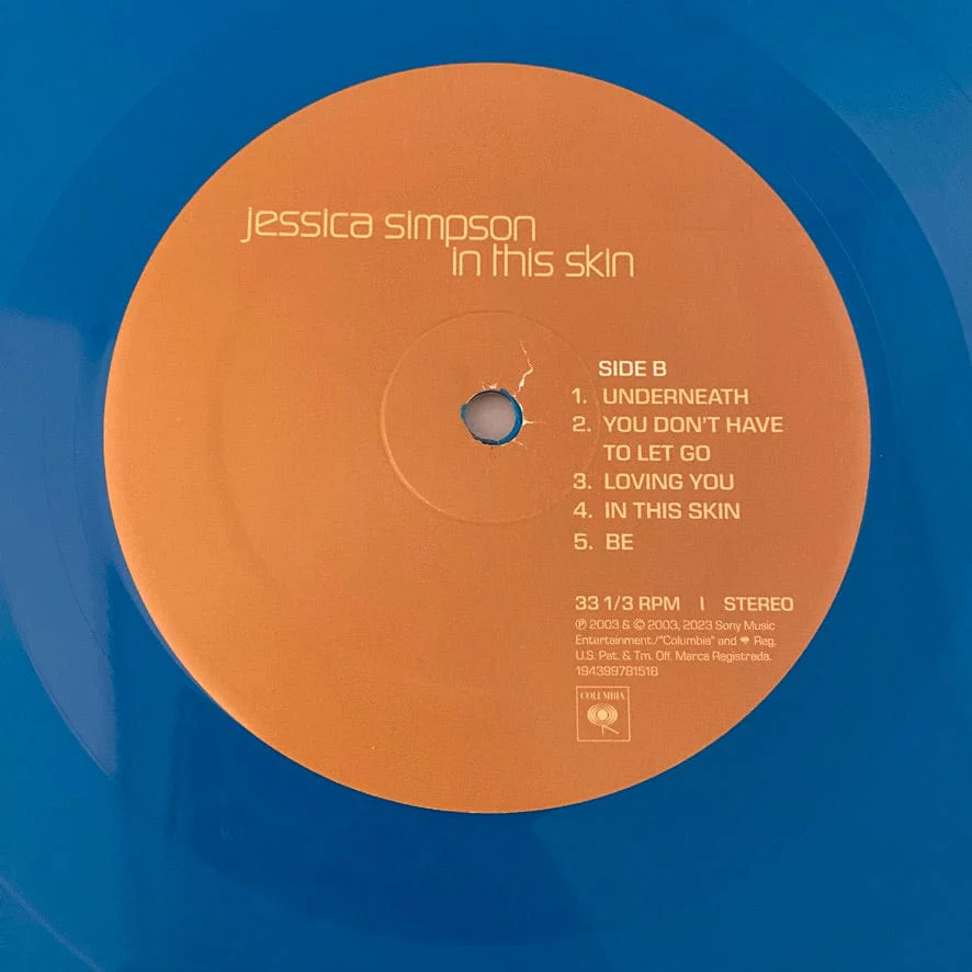 Jessica Simpson – In This Skin LP USED NM/NM Blue Vinyl - NO 7" - Image 4