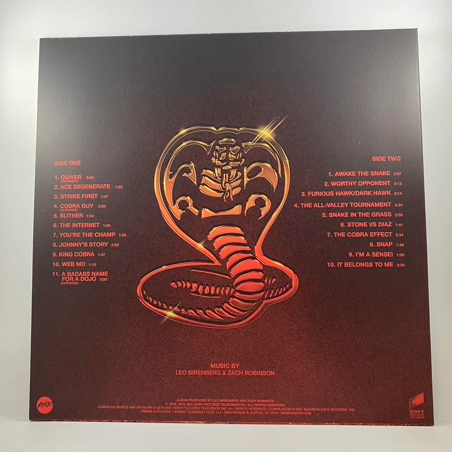 Leo Birenberg And Zach Robinson – Cobra Kai Box Set LP USED Vinyl VG+/VG+ Color Vinyl - Image 4