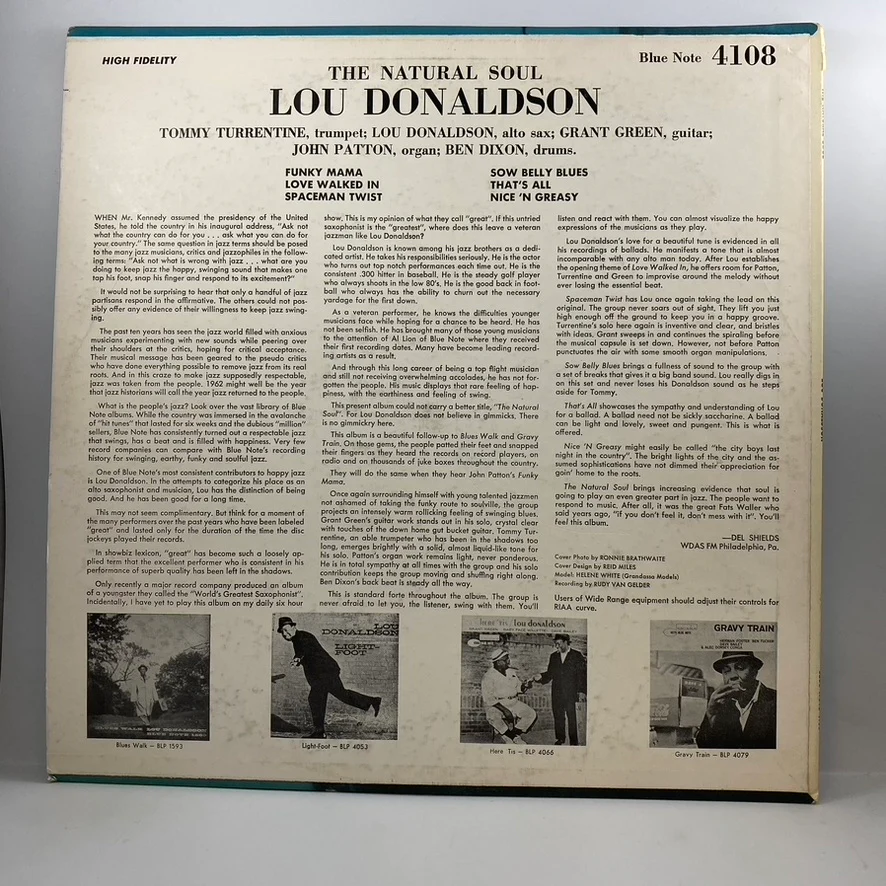 Lou Donaldson – The Natural Soul LP USED Vinyl VG/VG - Image 2