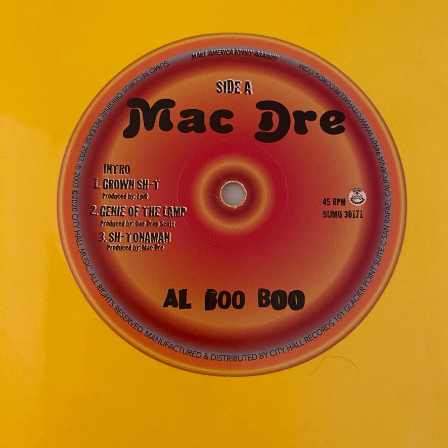 Mac Dre – Al Boo Boo 2LP USED NM/NM Yellow/Orange Vinyl - Image 3