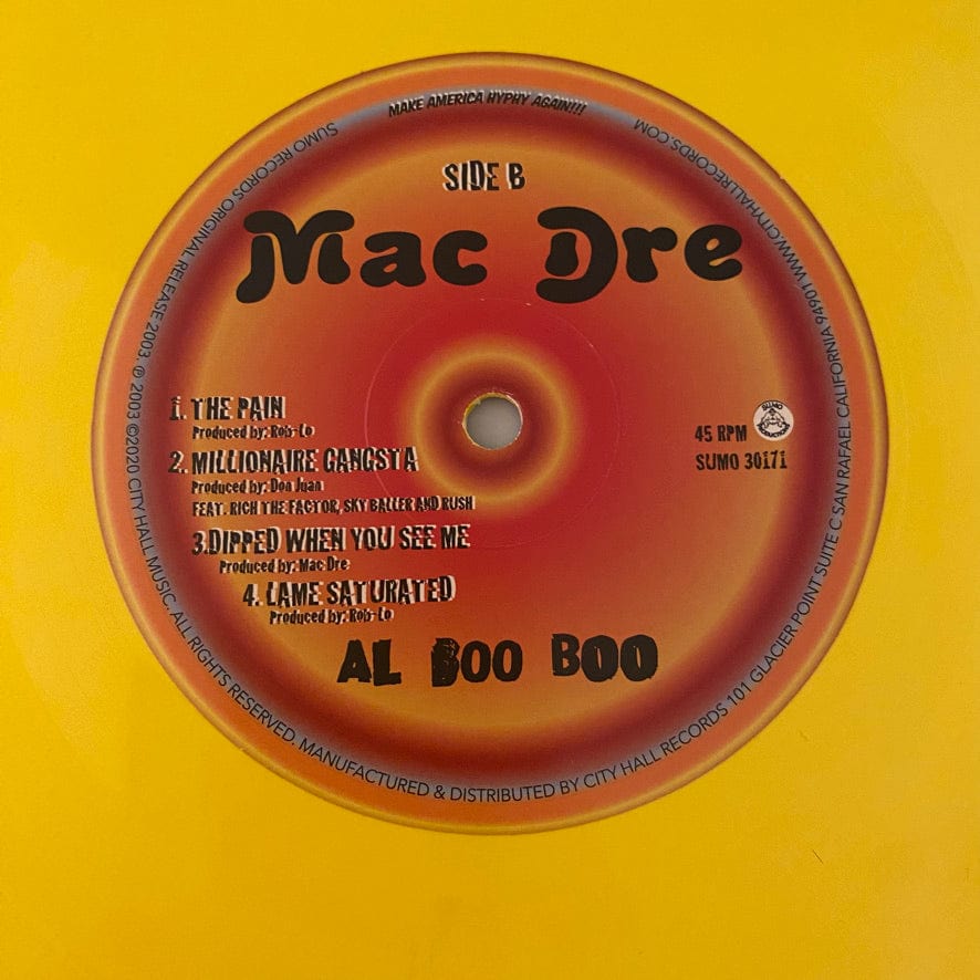 Mac Dre – Al Boo Boo 2LP USED NM/NM Yellow/Orange Vinyl - Image 4