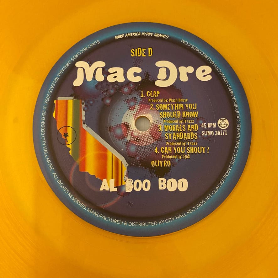 Mac Dre – Al Boo Boo 2LP USED NM/NM Yellow/Orange Vinyl - Image 6