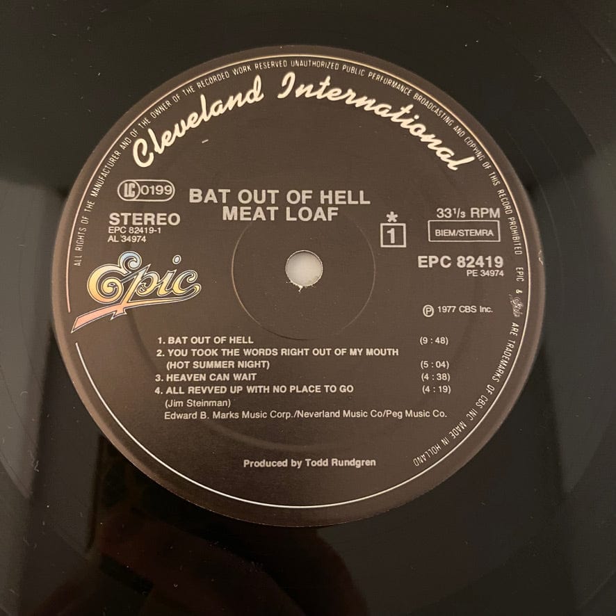 Meat Loaf – Bat Out Of Hell LP USED VG++/VG+ European Pressing - Image 3