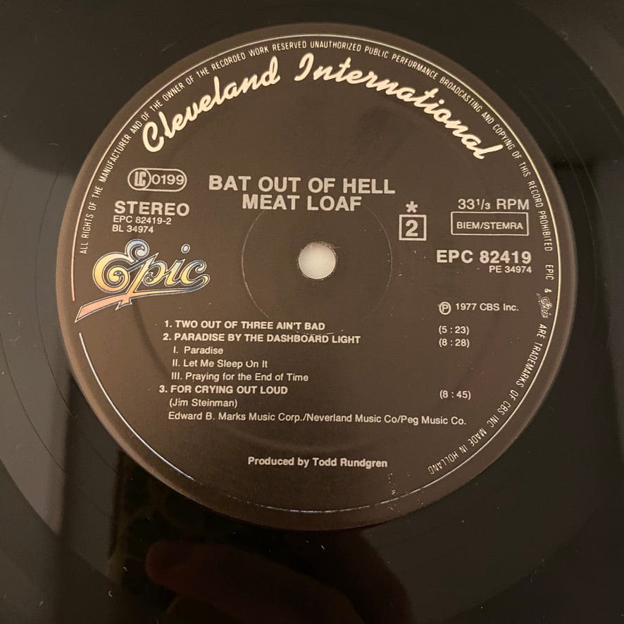 Meat Loaf – Bat Out Of Hell LP USED VG++/VG+ European Pressing - Image 4