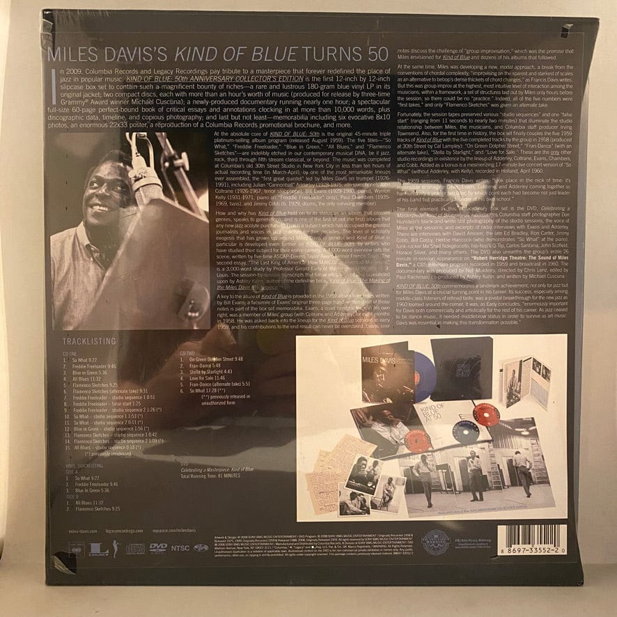Miles Davis – Kind Of Blue LP+2CD+DVD Box Set USED NOS STILL SEALED 180 Gram Blue Vinyl - Image 2