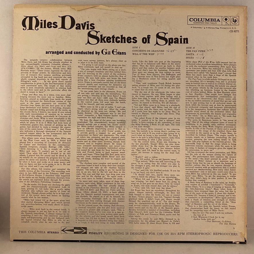 Miles Davis – Sketches Of Spain LP USED VG++/VG+ 1974 Pressing - Image 2