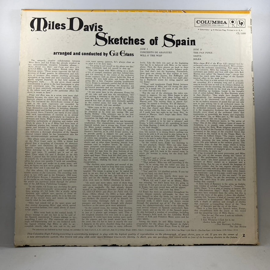 Miles Davis – Sketches Of Spain LP USED Vinyl VG/VG+ - Image 2