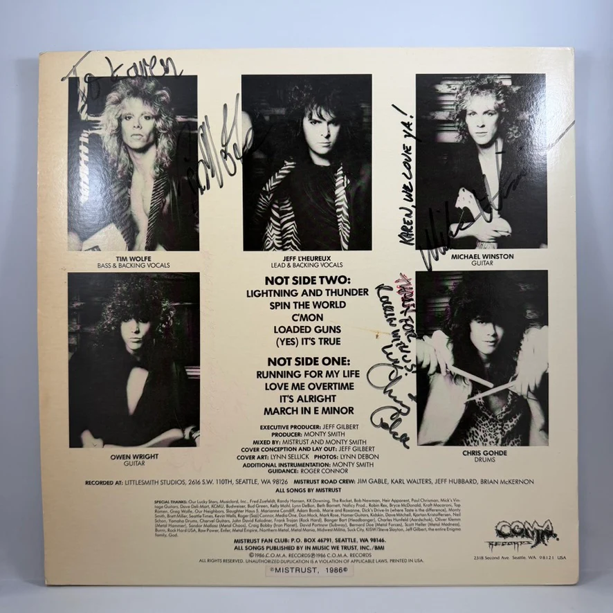 Mistrust – Spin The World LP USED Vinyl VG+/VG+ - Image 2