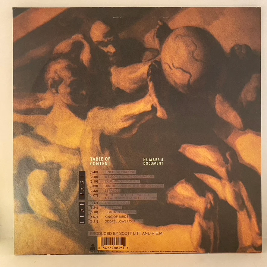 R.E.M. – Document LP USED VG++/VG+ 1987 US Pressing - Image 2
