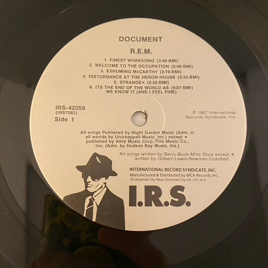 R.E.M. – Document LP USED VG++/VG+ 1987 US Pressing - Image 3