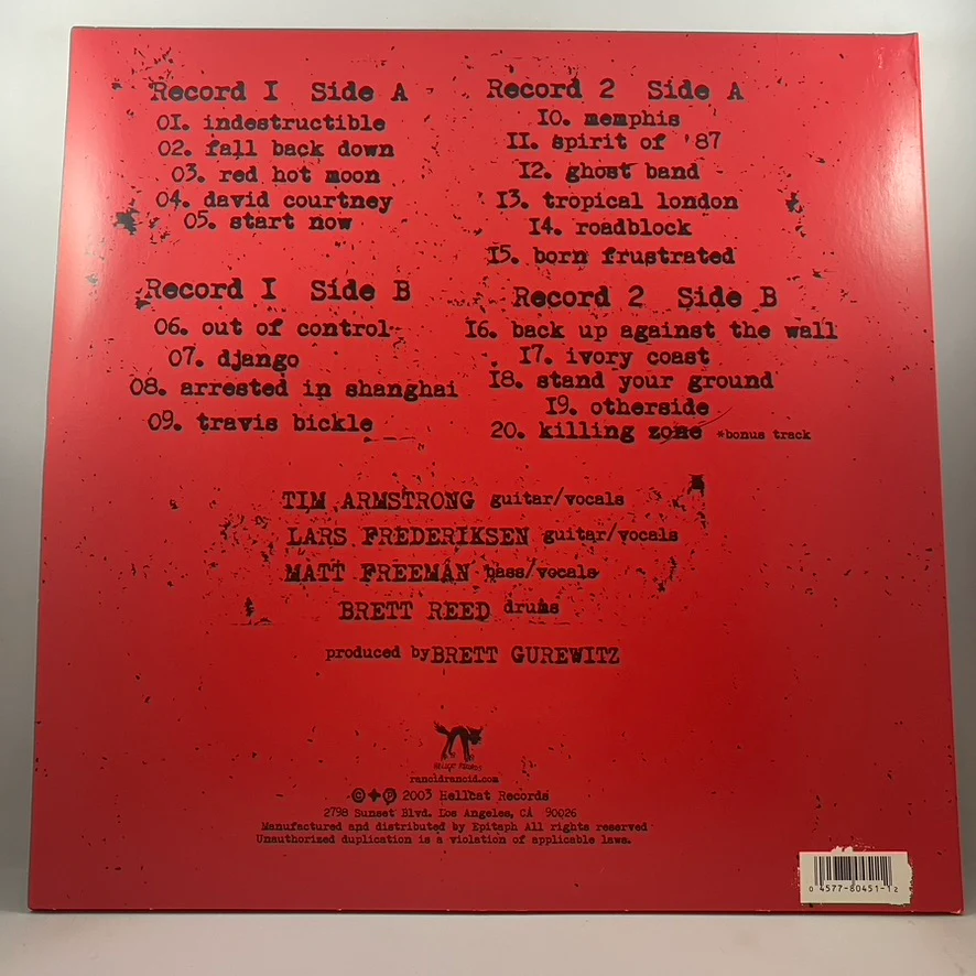 Rancid – Indestructible LP USED Vinyl VG+/VG+ Color Vinyl - Image 2