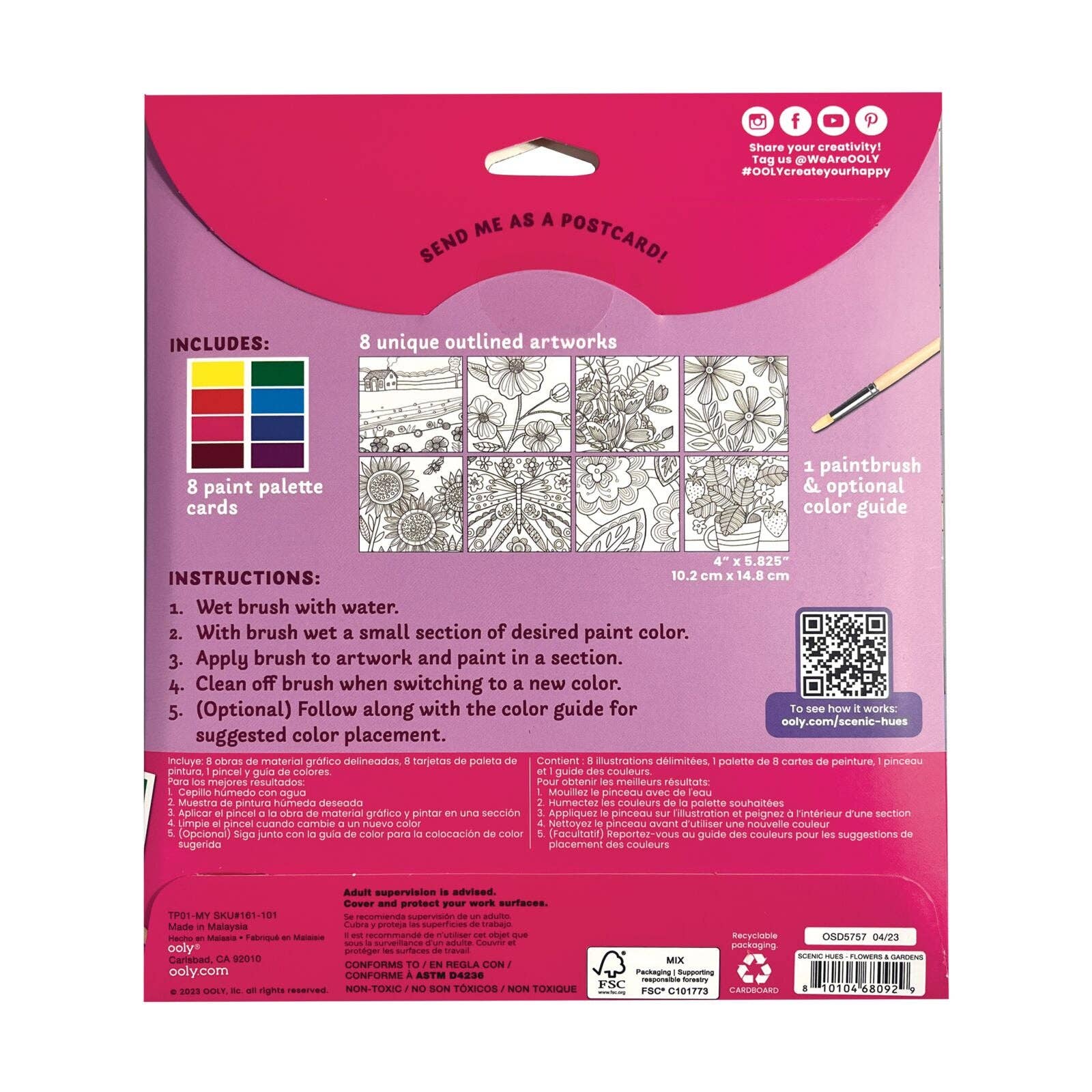 Scenic Hues D.I.Y. Watercolor Kit Flowers & Gardens - Image 2