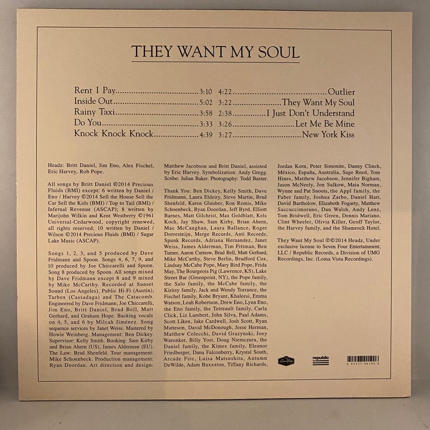 Spoon – They Want My Soul LP USED NM/VG++ Silver Vinyl - Image 2