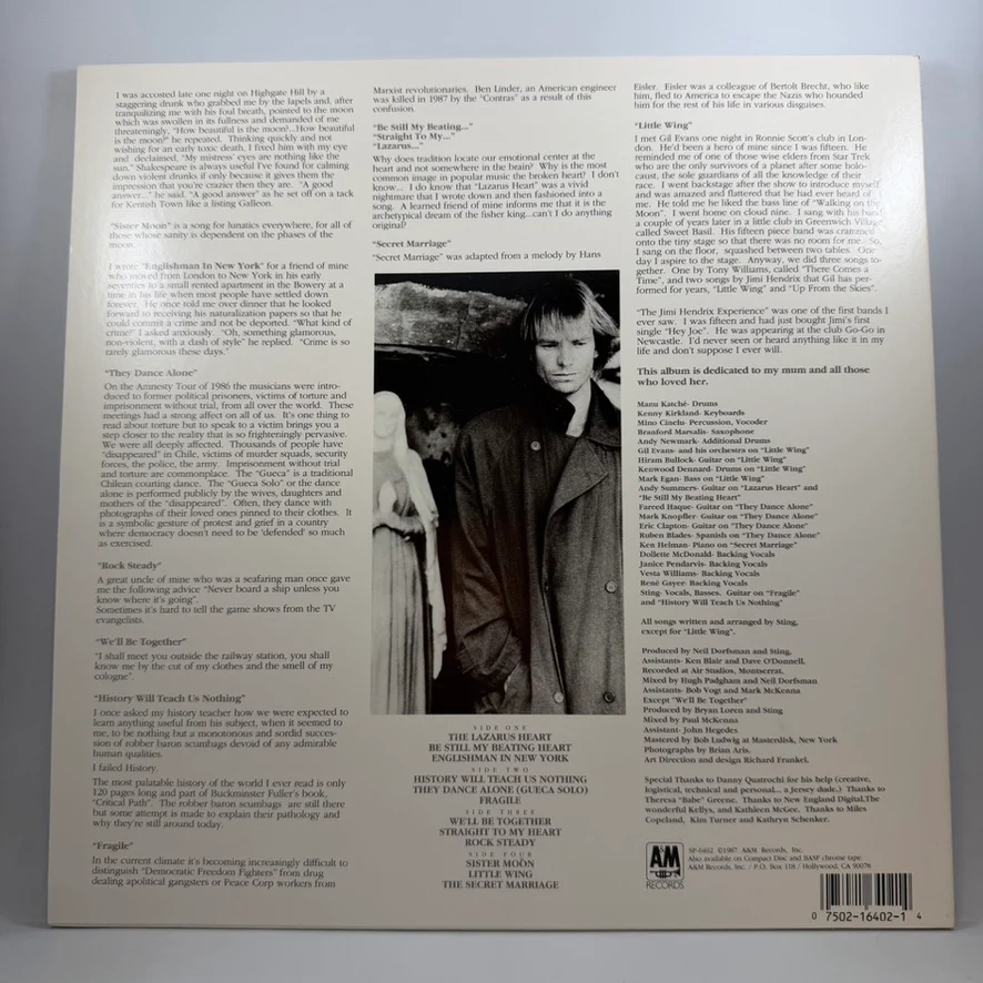 Sting – ...Nothing Like The Sun LP USED Vinyl VG+/VG+ - Image 2