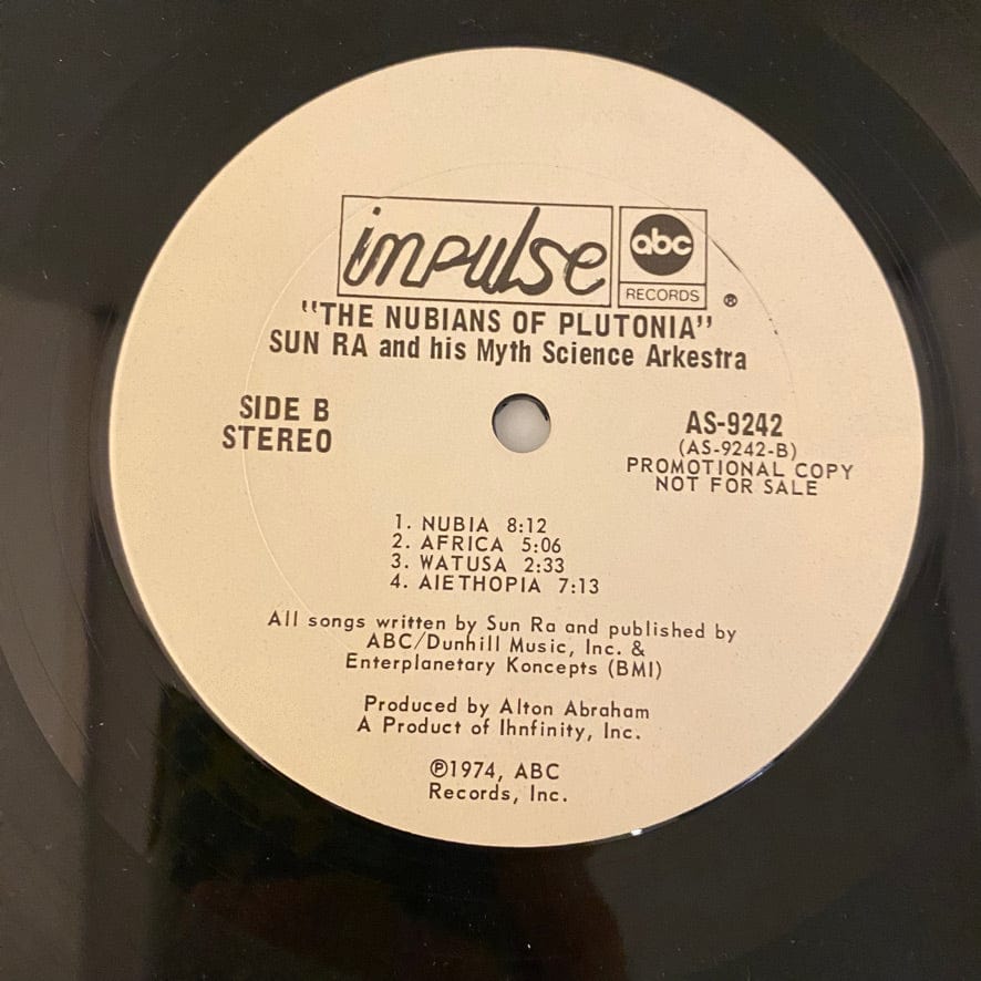 Sun Ra – The Nubians Of Plutonia LP USED VG++/VG 1974 White Label Promo - Image 7
