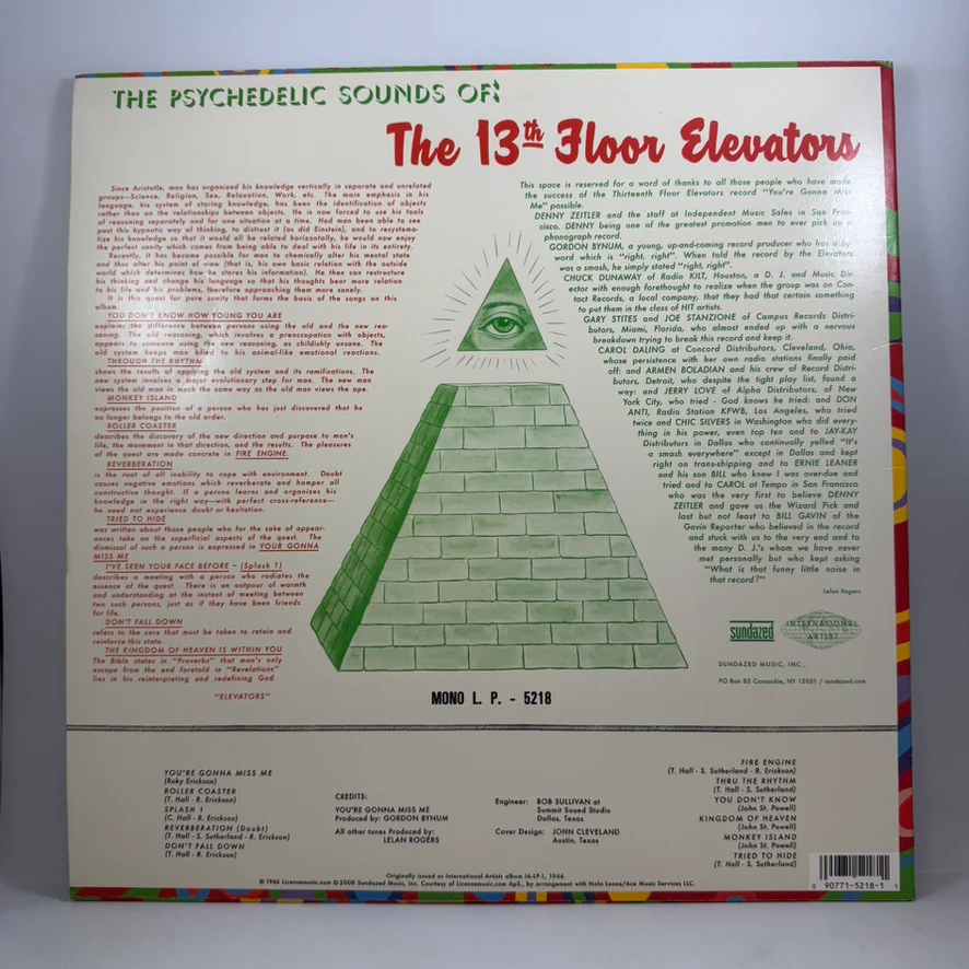 The 13th Floor Elevators – The Psychedelic Sounds Of The 13th Floor Elevators LP USED Vinyl VG/VG+ - Image 2