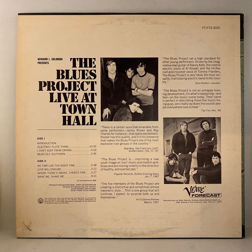 Blues Project – Live At Town Hall LP USED VG++/VG+ 1967 Pressing - Image 2
