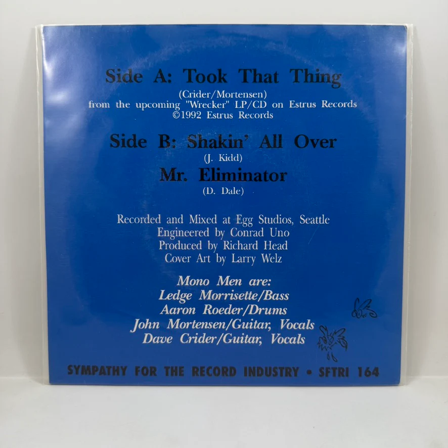 The Mono Men – Took That Thing 7" USED Vinyl VG+/VG+ Color Vinyl - Image 2