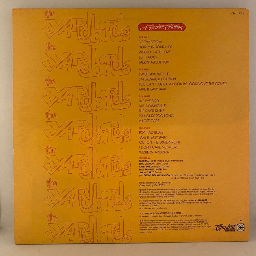 The Yardbirds – A Compleat Collection 2LP USED NM/VG++ 1984 Compilation - Image 2