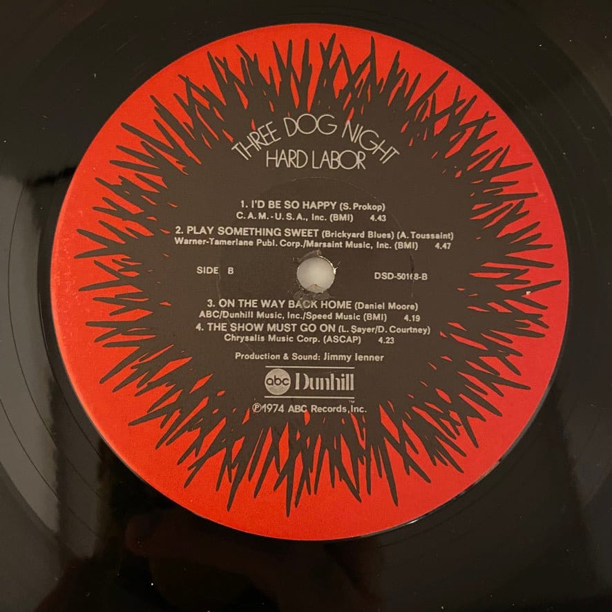 Three Dog Night – Hard Labor LP USED NM/VG - Image 4