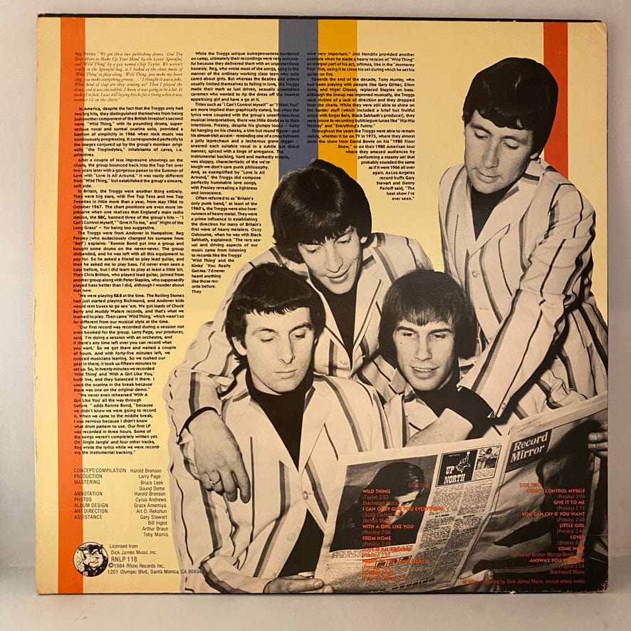 Troggs – Best Of The Troggs LP USED VG++/VG+ - Image 2